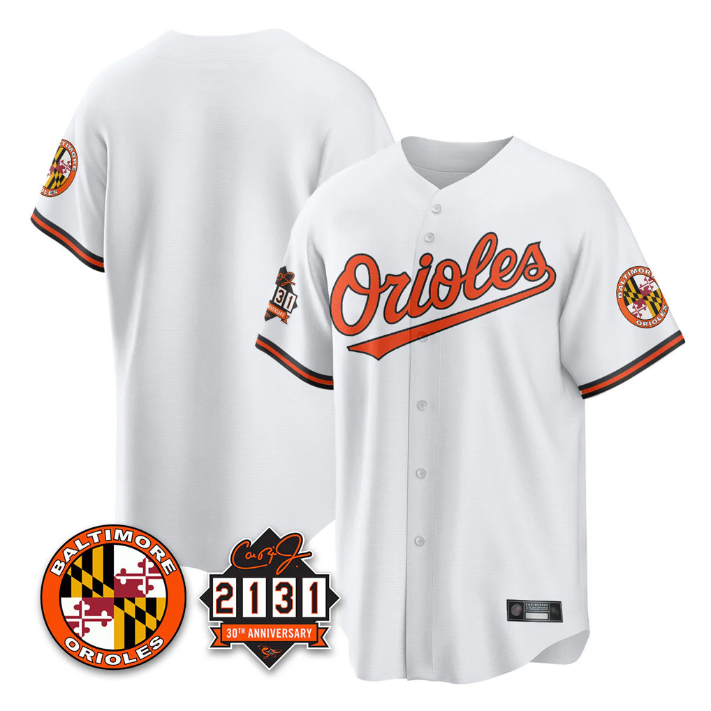 Baltimore Orioles White 30th Anniversary of 2131 Home Game Blank Player Stitched Baseball Jersey
