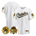 Baltimore Orioles White Gold 30th Anniversary of 2131 Home Game Blank Player Stitched Baseball Jersey