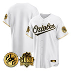 Baltimore Orioles White Gold 30th Anniversary of 2131 Home Game Blank Player Stitched Baseball Jersey
