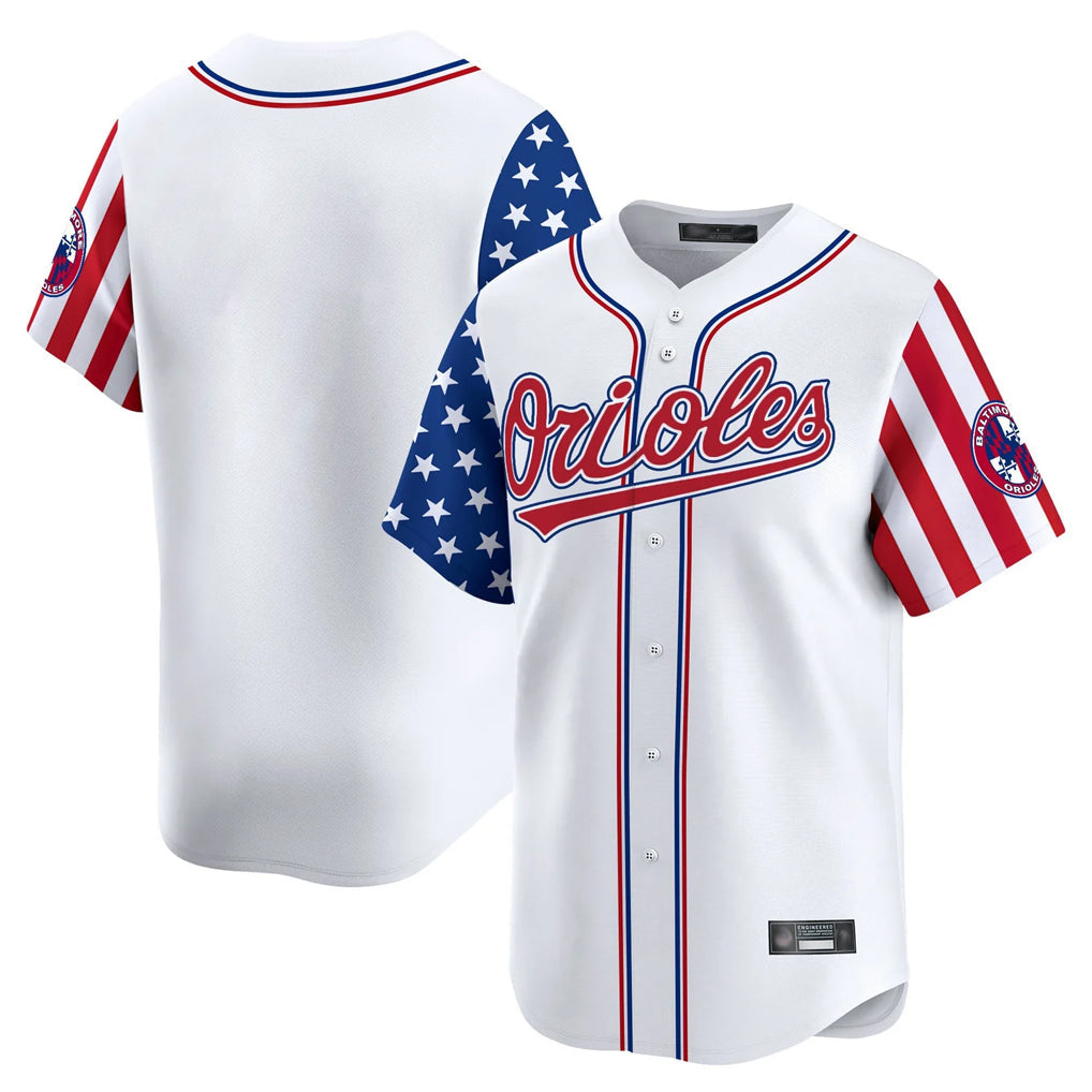 Baltimore Orioles White Independence Day Vapor Premier Home Game Blank Player Stitched Baseball Jersey