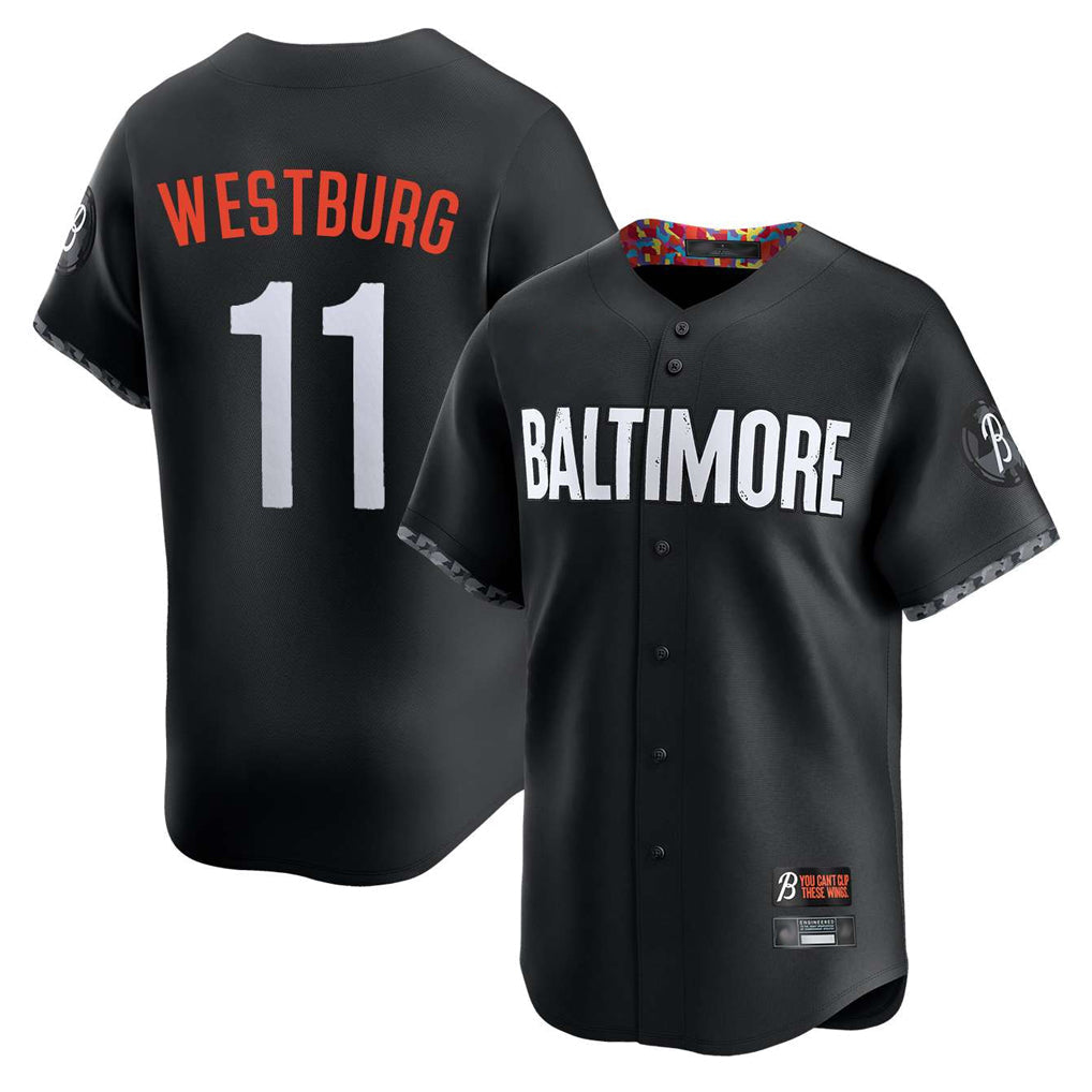Baltimore Orioles #11 Jordan Westburg Player Black City Connect Limited Home Game Stitched Baseball Jersey