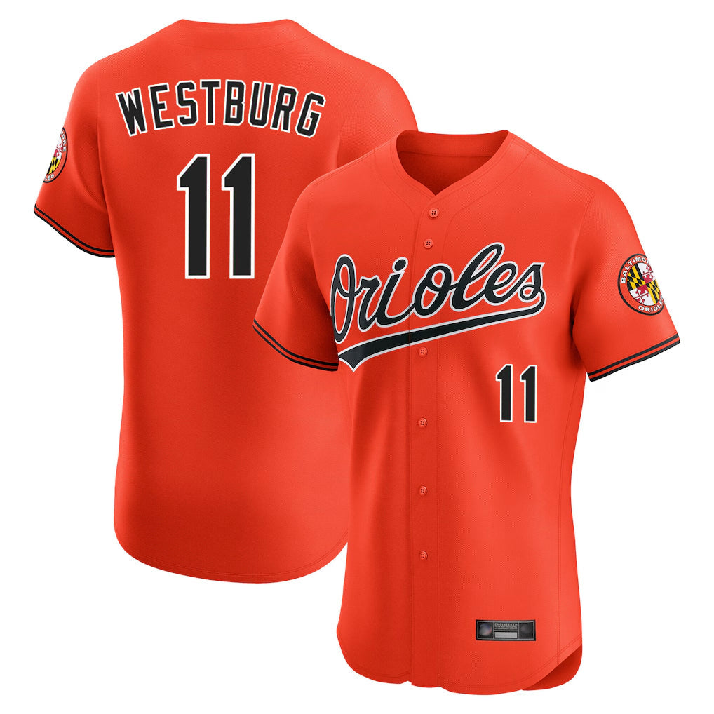 Baltimore Orioles #11 Jordan Westburg Player Orange Limited Elite Home Game Stitched Baseball Jersey