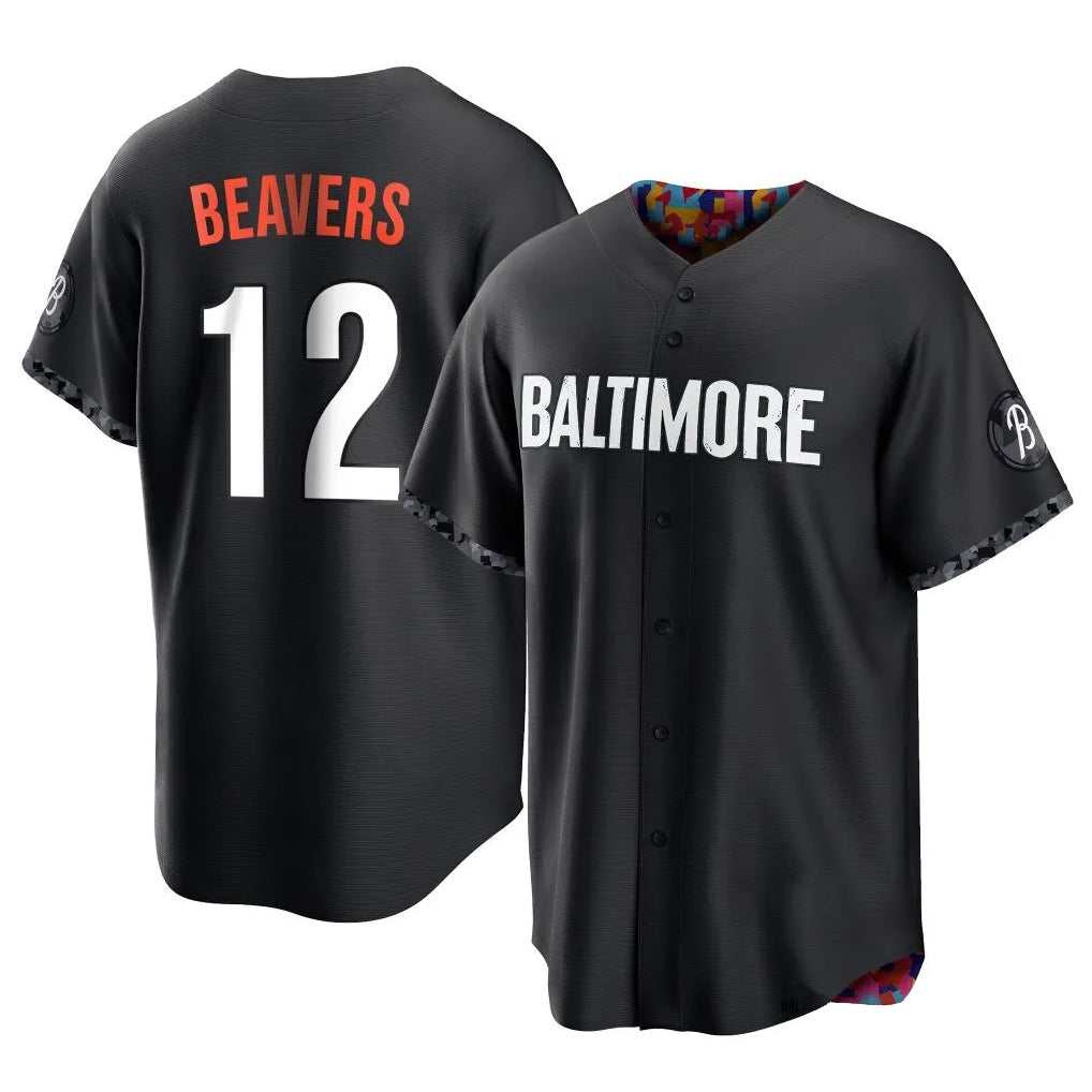 Baltimore Orioles #12 Dylan Beavers Player Black City Connect Home Game Stitched Baseball Jersey