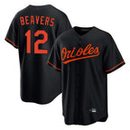 Baltimore Orioles #12 Dylan Beavers Player Black Home Game Stitched Baseball Jersey