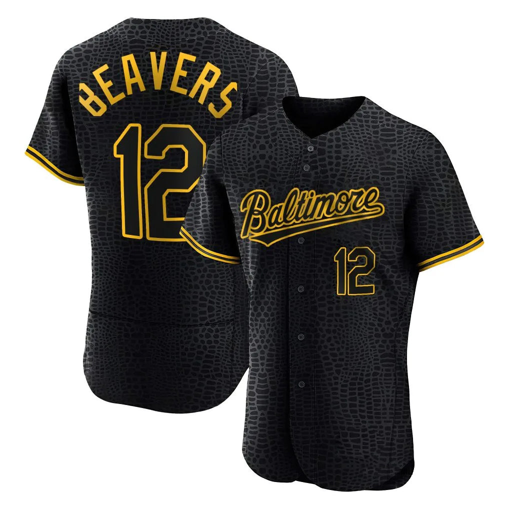 Baltimore Orioles #12 Dylan Beavers Player Black Snake Skin City Limited Elite Home Stitched Baseball Jersey