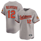 Baltimore Orioles #12 Dylan Beavers Player Gray Limited Home Game Stitched Baseball Jersey
