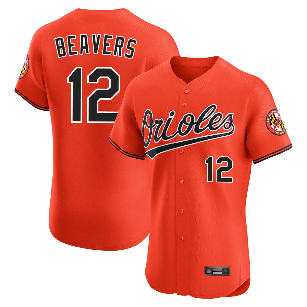 Baltimore Orioles #12 Dylan Beavers Player Orange Limited Elite Home Game Stitched Baseball Jersey