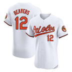 Baltimore Orioles #12 Dylan Beavers Player White Limited Elite Home Game Stitched Baseball Jersey