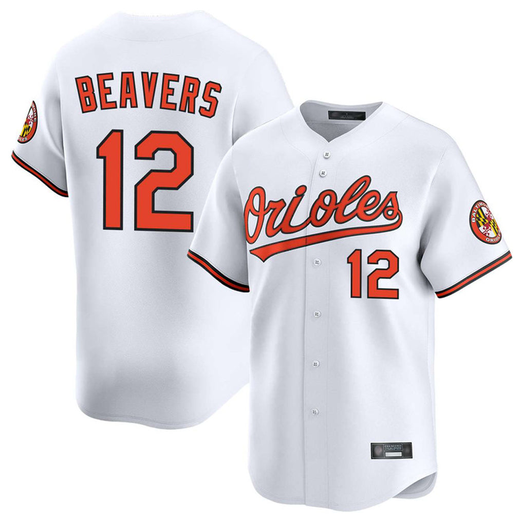 Baltimore Orioles #12 Dylan Beavers Player White Limited Home Game Stitched Baseball Jersey