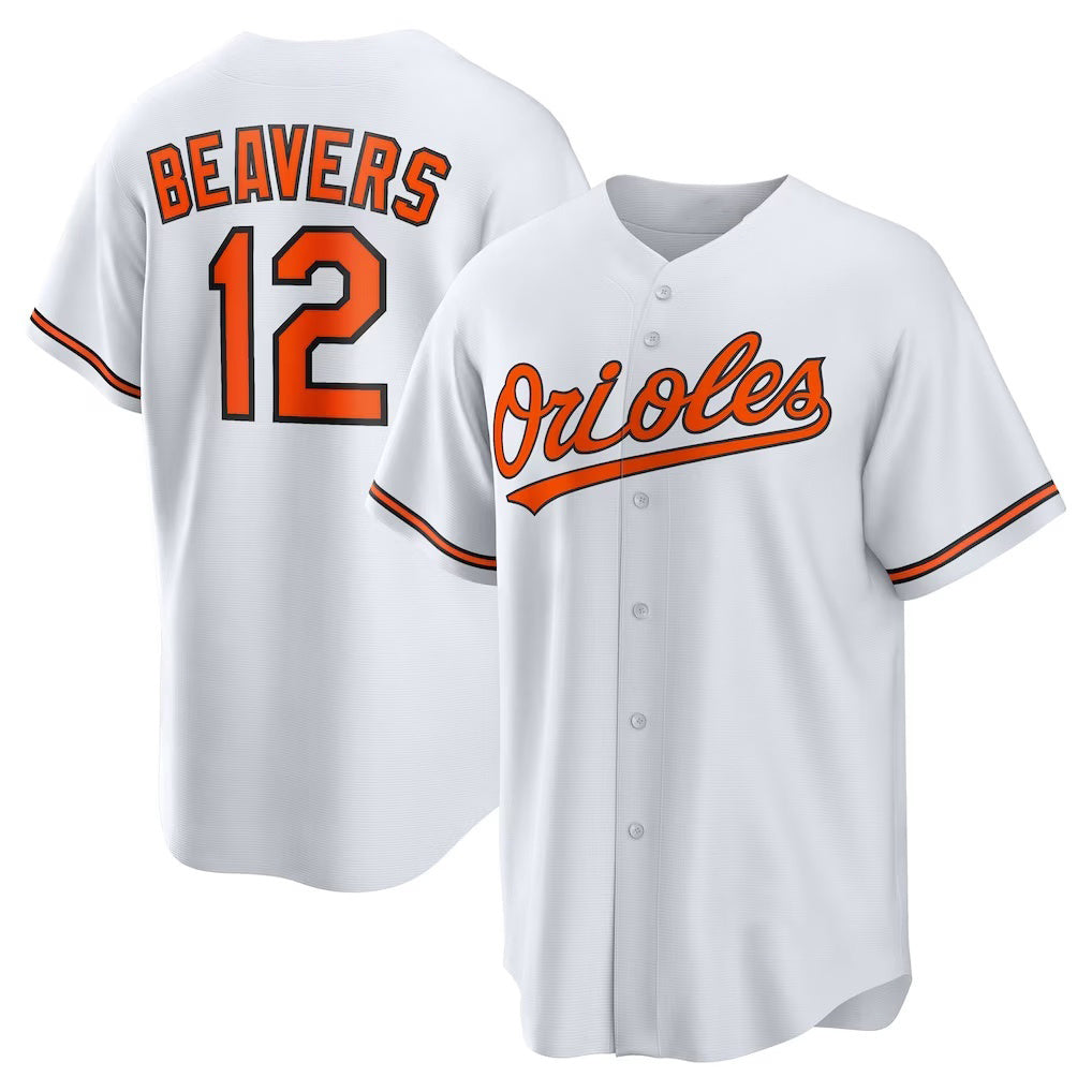 Baltimore Orioles #12 Dylan Beavers White Home Replica Baseball Jersey