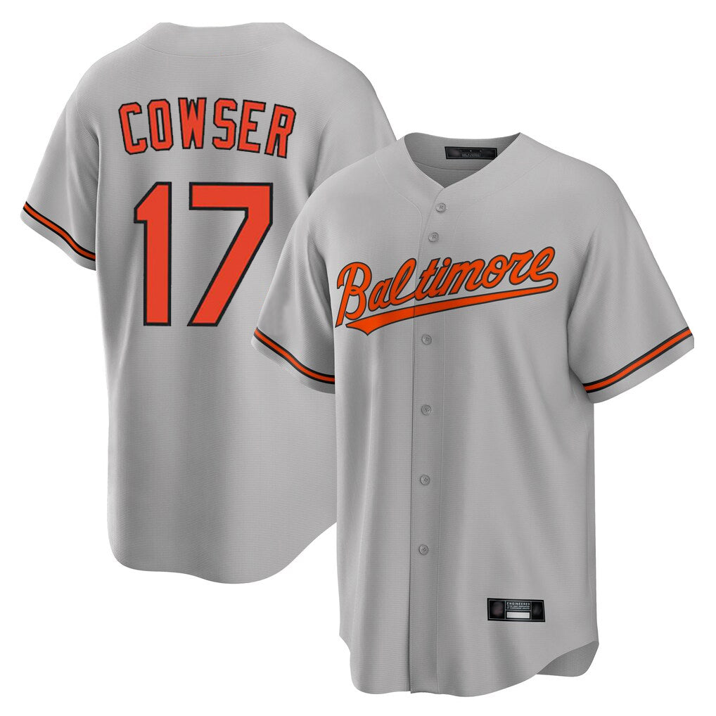 Baltimore Orioles #17 Colton Cowser Player Gray Home Game Stitched Baseball Jersey