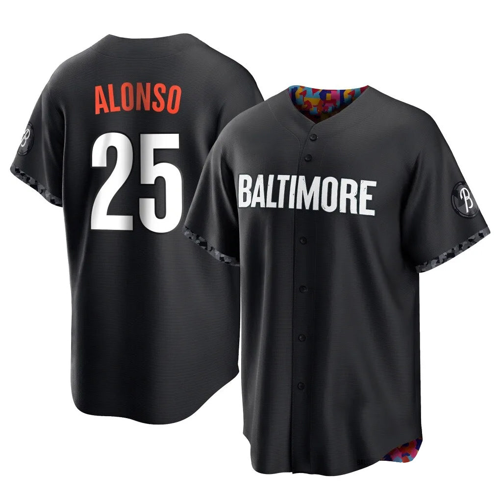 Baltimore Orioles #25 Pete Alonso Player Black City Connect Home Game Stitched Baseball Jersey