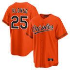 Baltimore Orioles #25 Pete Alonso Player Orange Home Game Stitched Baseball Jersey