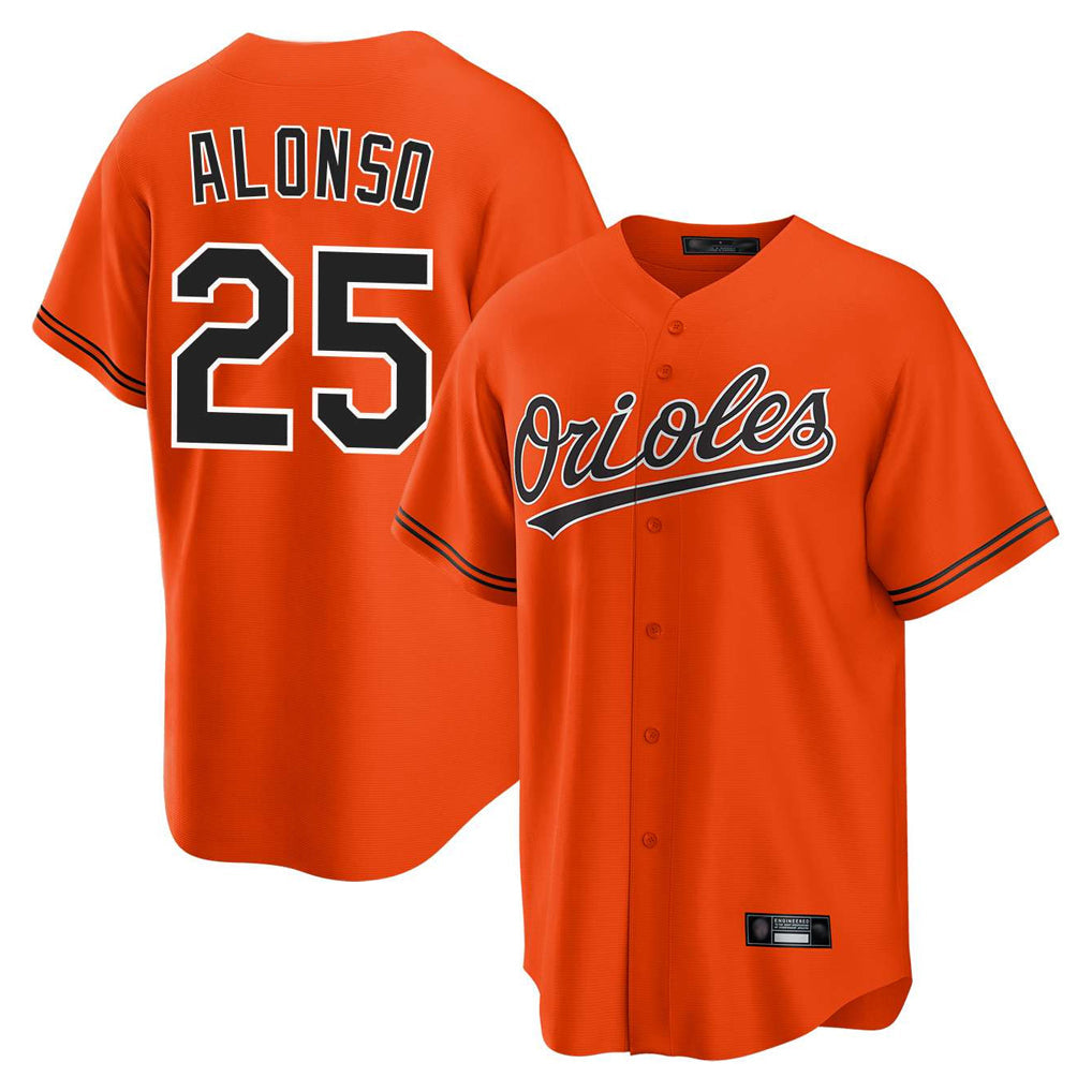 Baltimore Orioles #25 Pete Alonso Player Orange Home Game Stitched Baseball Jersey
