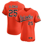 Baltimore Orioles #25 Pete Alonso Player Orange Limited Elite Home Game Stitched Baseball Jersey