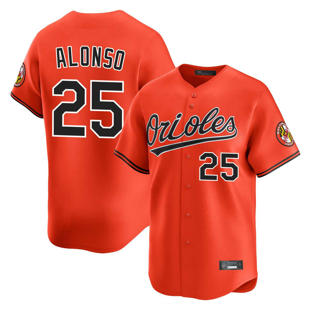 Baltimore Orioles #25 Pete Alonso Player Orange Limited Home Game Stitched Baseball Jersey
