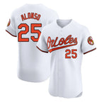 Baltimore Orioles #25 Pete Alonso Player White Limited Elite Home Game Stitched Baseball Jersey