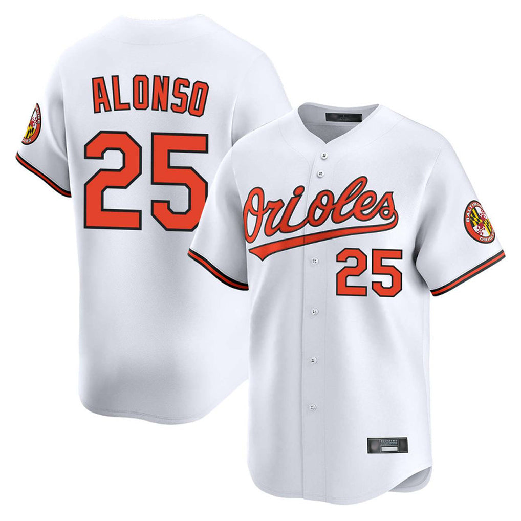 Baltimore Orioles #25 Pete Alonso Player White Limited Home Game Stitched Baseball Jersey