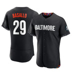 Baltimore Orioles #29 Samuel Basallo Player Black City Connect Limited Elite Home Game Stitched Baseball Jersey