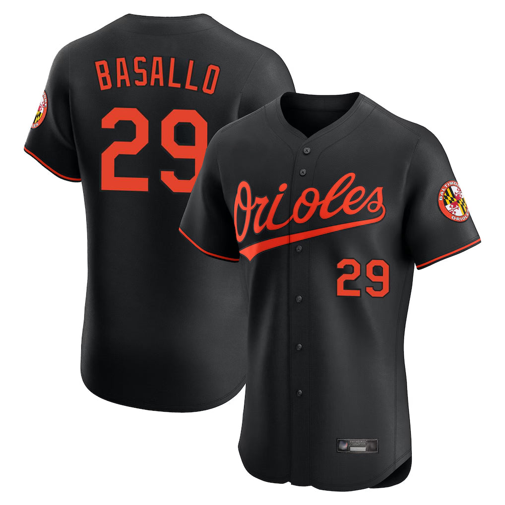 Baltimore Orioles #29 Samuel Basallo Player Black Limited Elite Home Game Stitched Baseball Jersey