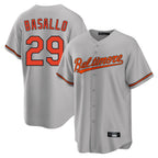 Baltimore Orioles #29 Samuel Basallo Player Gray Home Game Stitched Baseball Jersey