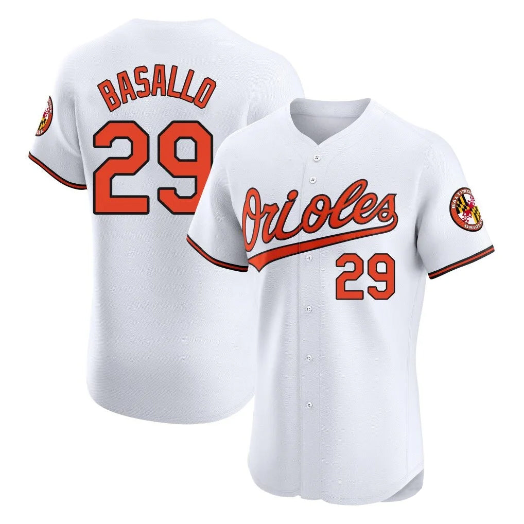 Baltimore Orioles #29 Samuel Basallo Player White Limited Elite Home Game Stitched Baseball Jersey