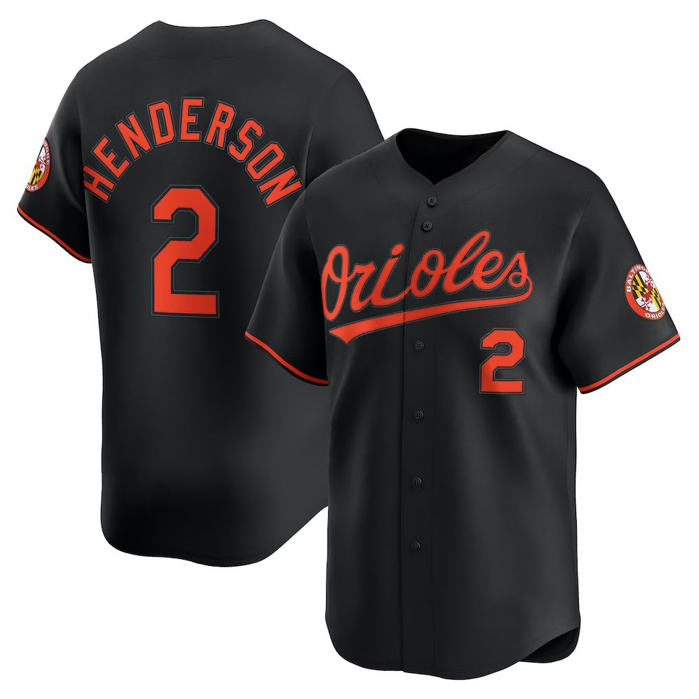 Baltimore Orioles #2 Gunnar Henderson Black Alternate Limited Player Baseball Jersey