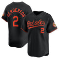Baltimore Orioles #2 Gunnar Henderson Black Alternate Limited Player Baseball Jersey