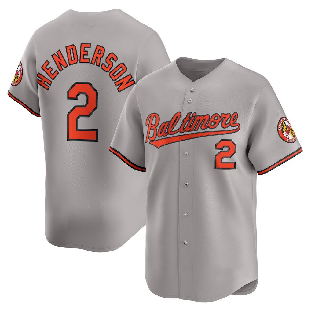 Baltimore Orioles #2 Gunnar Henderson Gray Road Limited Player Baseball Jersey