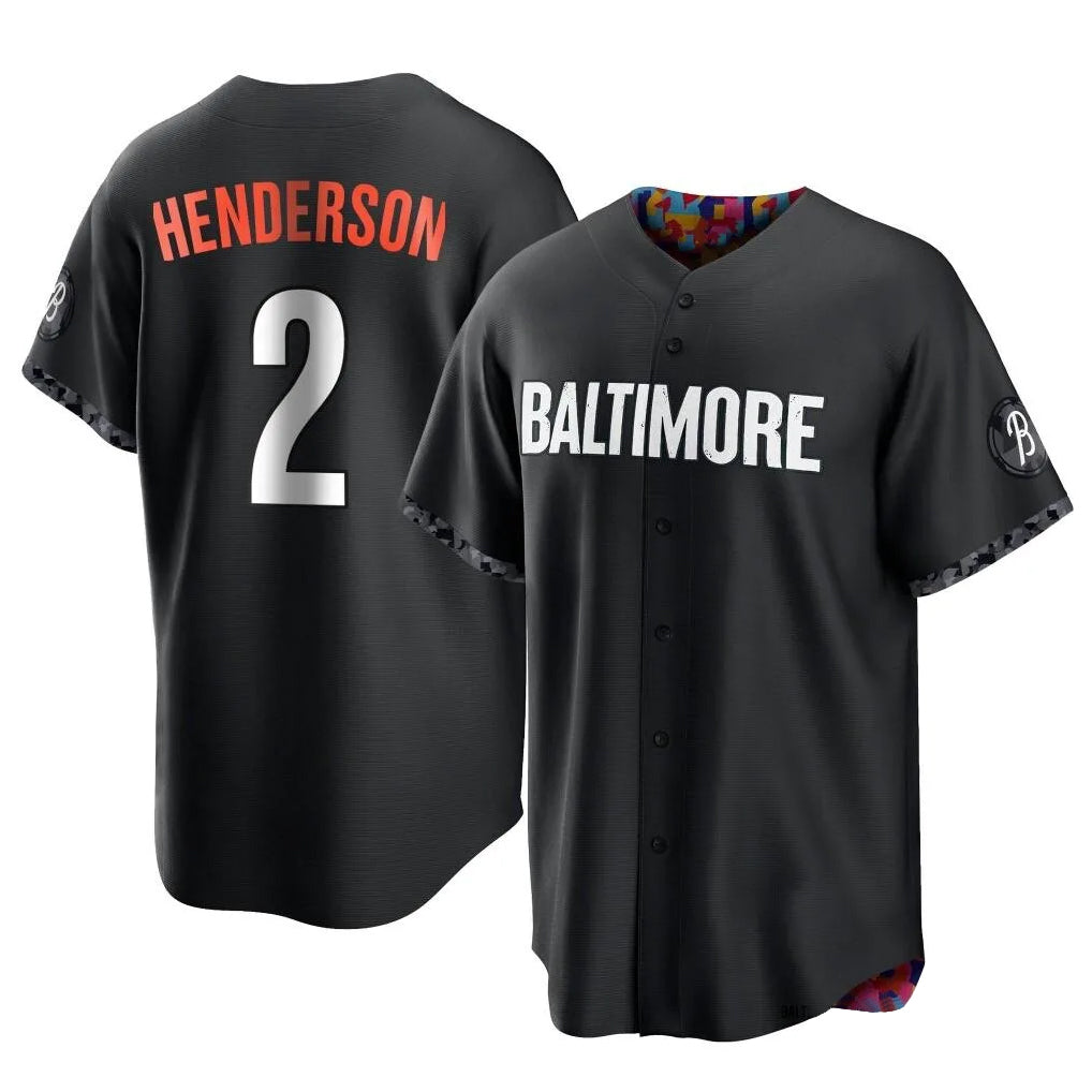 Baltimore Orioles #2 Gunnar Henderson Player Black City Connect Home Game Stitched Baseball Jersey