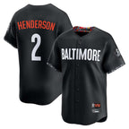 Baltimore Orioles #2 Gunnar Henderson Player Black City Connect Limited Home Game Stitched Baseball Jersey