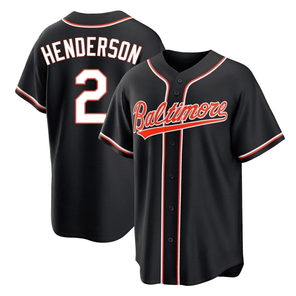 Baltimore Orioles #2 Gunnar Henderson Player Black Out Home Game Stitched Baseball Jersey