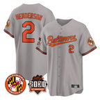 Baltimore Orioles #2 Gunnar Henderson Player Gray 30th Anniversary of 2131 Home Game Stitched Baseball Jersey