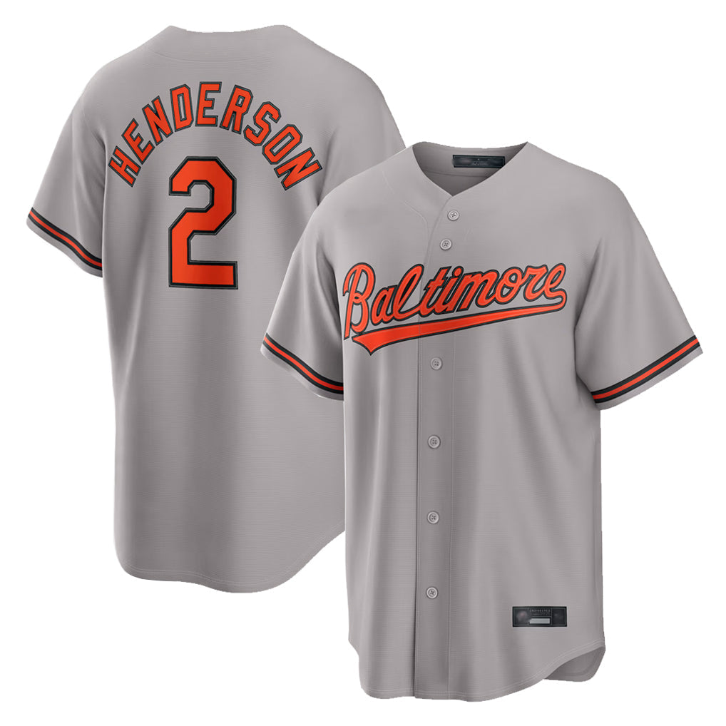Baltimore Orioles #2 Gunnar Henderson Player Gray Home Game Stitched Baseball Jersey