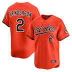 Baltimore Orioles #2 Gunnar Henderson Player Orange Limited Home Game Stitched Baseball Jersey