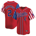 Baltimore Orioles #2 Gunnar Henderson Player Red Independence Day Vapor Premier Limited Home Game Stitched Baseball Jersey