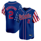 Baltimore Orioles #2 Gunnar Henderson Player Royal Independence Day Vapor Premier Limited Home Game Stitched Baseball Jersey