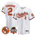 Baltimore Orioles #2 Gunnar Henderson Player White 30th Anniversary of 2131 Home Game Stitched Baseball Jersey