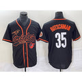 Baltimore Orioles #35 Adley Rutschman Black With Patch Cool Base Stitched Baseball Jersey