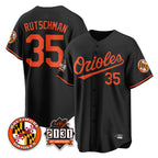 Baltimore Orioles #35 Adley Rutschman Player Black 30th Anniversary of 2131 Home Game Stitched Baseball Jersey