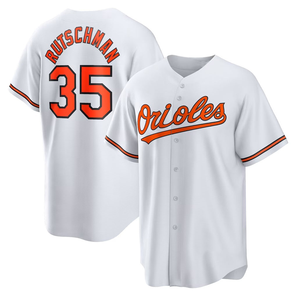 Baltimore Orioles #35 Adley Rutschman White Replica Player Baseball Jersey