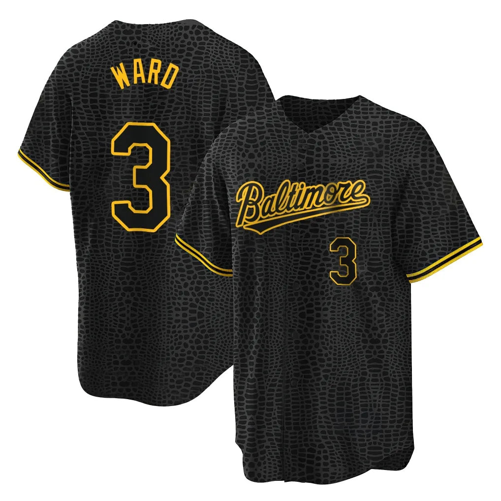 Baltimore Orioles #3 Taylor Ward Player Black Snake Skin City Home Game Stitched Baseball Jersey