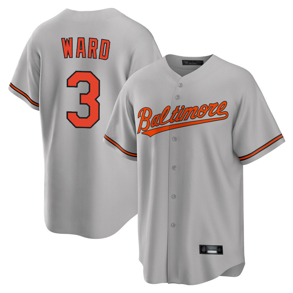 Baltimore Orioles #3 Taylor Ward Player Gray Home Game Stitched Baseball Jersey