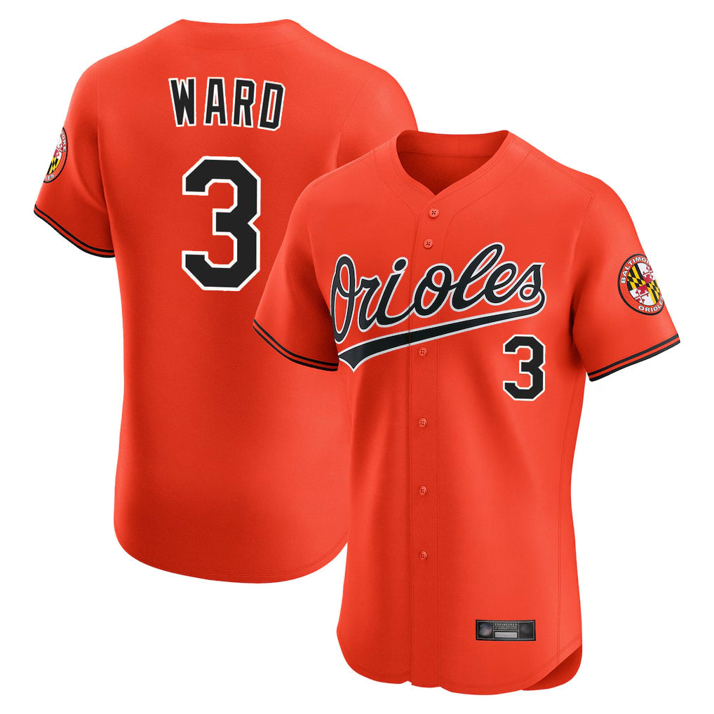 Baltimore Orioles #3 Taylor Ward Player Orange Limited Elite Home Game Stitched Baseball Jersey