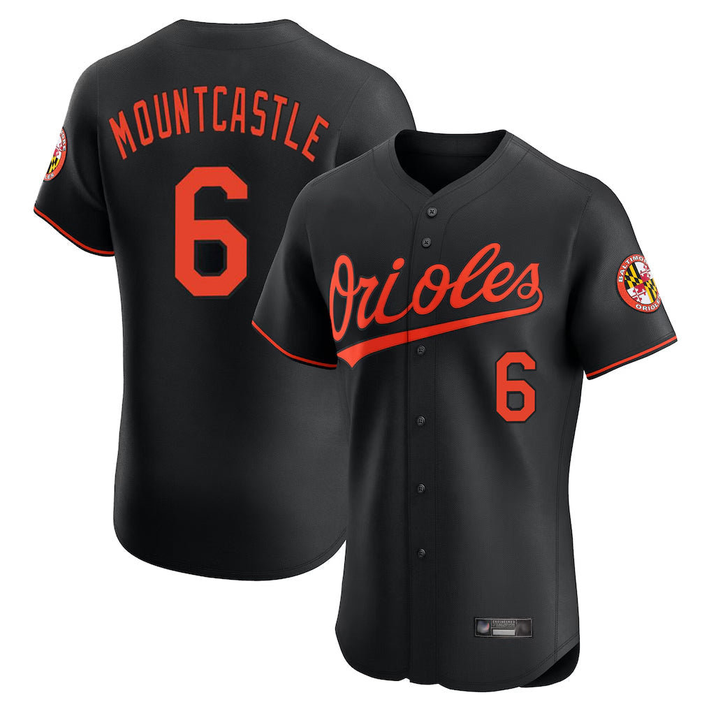 Baltimore Orioles #6 Ryan Mountcastle Player Black Limited Elite Home Game Stitched Baseball Jersey