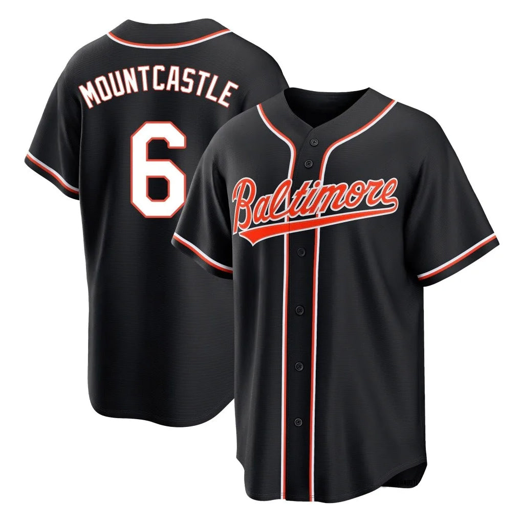 Baltimore Orioles #6 Ryan Mountcastle Player Black Out Home Game Stitched Baseball Jersey