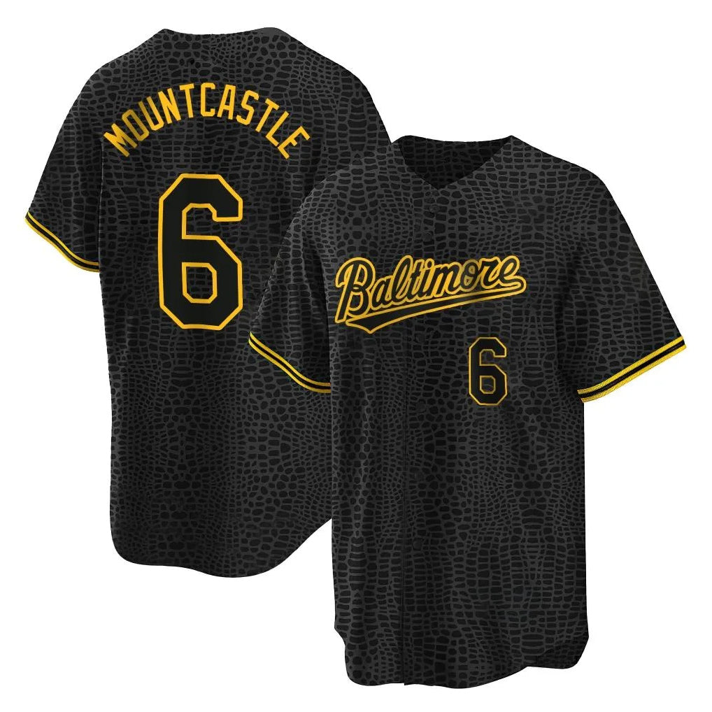 Baltimore Orioles #6 Ryan Mountcastle Player Black Snake Skin City Home Game Stitched Baseball Jersey