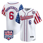 Baltimore Orioles #6 Ryan Mountcastle Player White USA 250 Independence Day Vapor Premier Limited Home Game Stitched Baseball Jersey