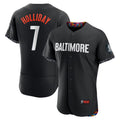 Baltimore Orioles #7 Jackson Holliday Black City Connect Authentic Player Baseball Jersey
