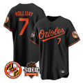 Baltimore Orioles #7 Jackson Holliday Player Black 30th Anniversary of 2131 Home Game Stitched Baseball Jersey